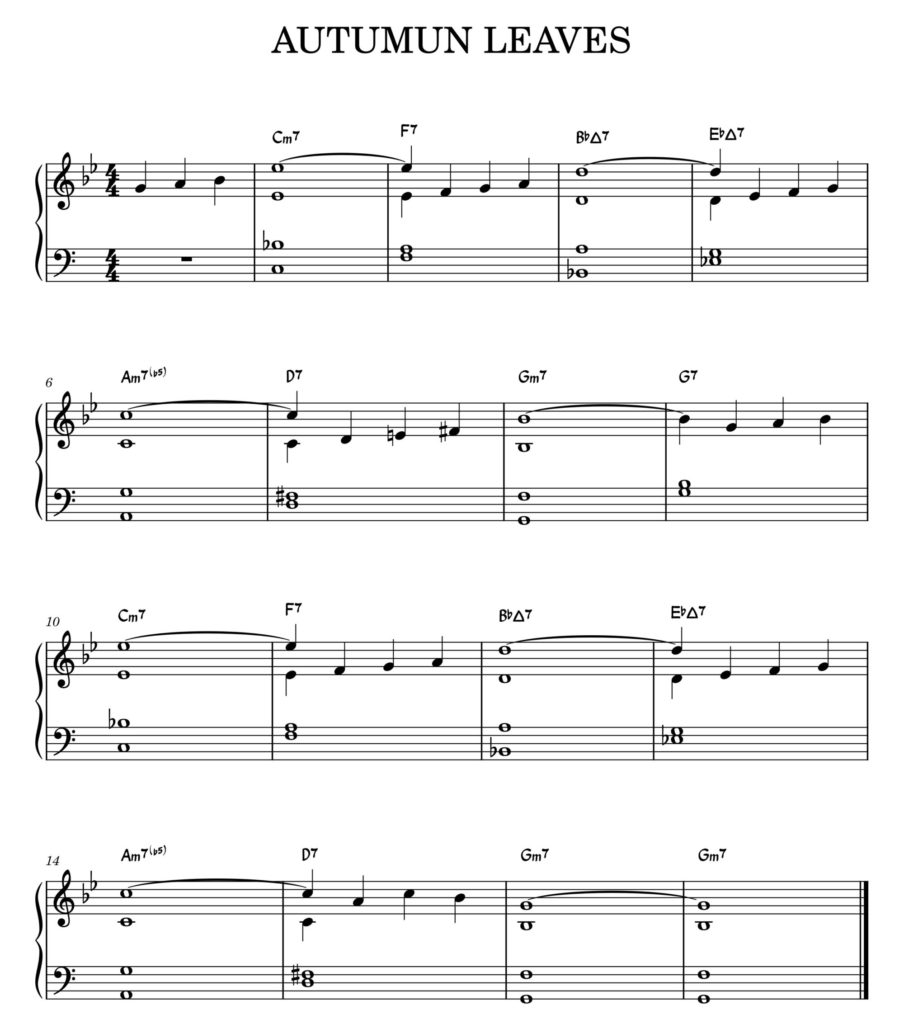 枯葉の7度3度の代わりばんこの楽譜